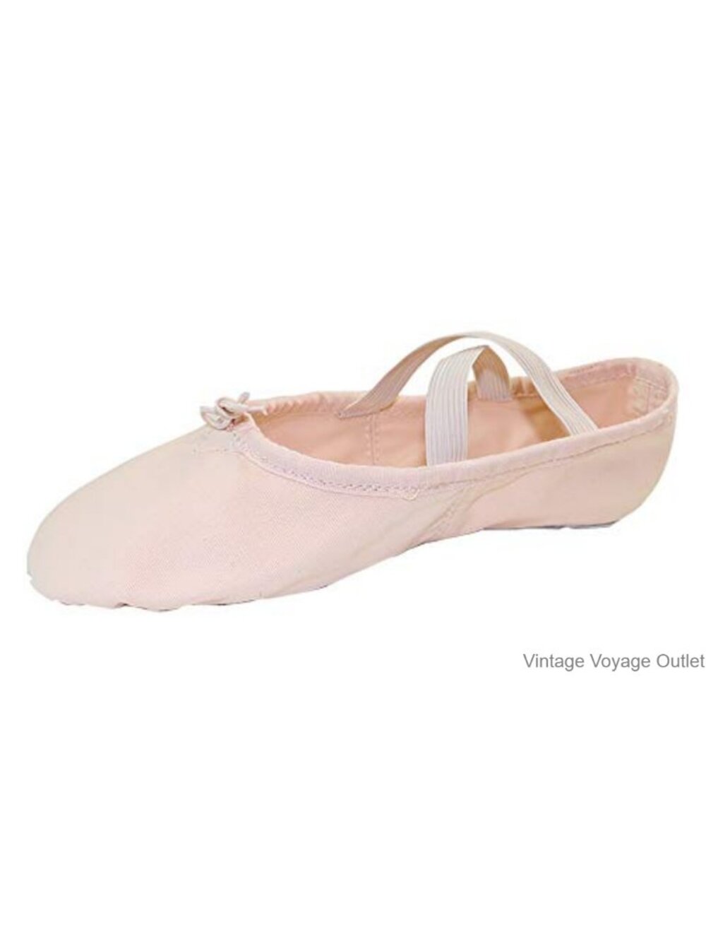 Women's Split Sole Canvas Ballet Slippers with Elastic Laces
